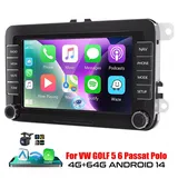 ESSGOO 7" Android14 Apple Für VW GOLF 5 6 Touran EOS 6R Passat GPS Navi Autoradio (DAB+ (optional), FM, RDS, Touchscreen 2 DIN Carplay Android Auto Bluetooth EQ USB GPS Navi)