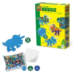 SES Creative® Bügelperlen Set GREEN BEEDZ Triceratops mehrfarbig