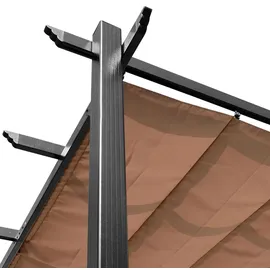 Outsunny Pergola Pavillon 3 x 4 m Grau/Braun