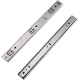 MOCNT 1 Paar (2 Stück) 450mm Schubladenführungen 27mm Nut Schubladenschienen Vollauszug Schubladenauszug Kugellager Stahl Schienen Schubladen Auszugsschienen Kabinett
