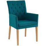 Home Affaire Esszimmerstuhl Colorado BESTSELLER«, Luxus-Microfaser, mit Massivholzgestell blau