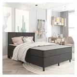 vidaXL Boxspringbett Dunkelgrau Stoff 160x200 cm