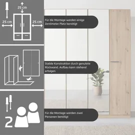Rauch »Kleiderschrank Schrank Garderobe TOPSELLER OTELI inkl. Inneneinteilung«, mit 3 Innenschubladen extra Böden optional mit Spiegel MADE IN GERMANY, braun