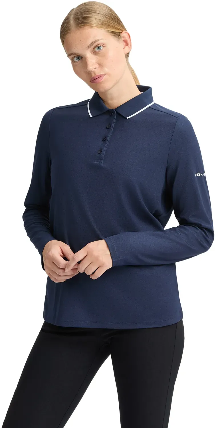 Röhnisch Polo Miriam, langarm, navy