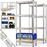 monzana Schwerlastregal 170x75x30cm 280kg 4 MDF-Platten Regal Lagerregal Kellerregal Steckregal Werkstattregal