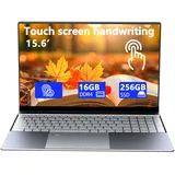 Touchscreen-Notebook-Laptop, 15,6 Zoll HD, Vollmetallgehäuse, N5095 Quad-Core-Prozessor mit 2,9 GHz, 16GB DDR4 und 256GB SSD, Fingerabdruckerkennung und beleuchtete Tastatur,1920 * 1080 IPS,Win 11 pro