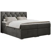 MKS Boxspringbett 160 x 200 cm H4 Dunkelgrau