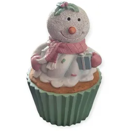 FD Dekofigur Cupcakes Schneemann 14,5 x 9 x 9 cm bunt