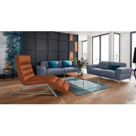 W.Schillig Relaxliege daily dreams Leder/Polyester 65 x 91 x 170 cm Braun mit Kissen