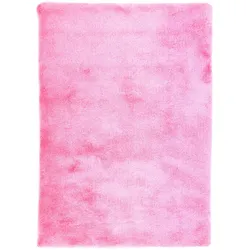Hochflor-Teppich CARPETFINE "Breeze", rosa, B:90cm H:45mm L:90cm, Polyester, Teppiche, besonders weich mit leichtem Glanz Garn, Wohnzimmer