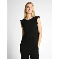 Tom Tailor Loose Fit Top in Crinkle-Optik, Black, S
