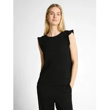 Tom Tailor Loose Fit Top in Crinkle-Optik, Black, S