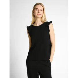 Tom Tailor Loose Fit Top in Crinkle-Optik, Black, S