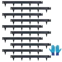 LALAGO Flexible Rasenkante aus Cortenstahl 10m - Garten Metall Beeteinfassung 15cm Hoch - Flexibel Beetbegrenzung, Rasenkante Metall, 10 Stück x 1m Beetumrandung + 1 Paar Montagehandschuhe (Anthrazit)