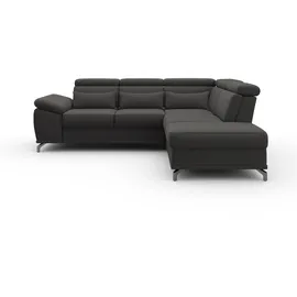sit&more Ecksofa SIT & MORE "Cabrio L-Form, B: 274 cm, mit Sitztiefen-, Arm- & Kopfteilverstellung", grau (fango), B:274cm H:87cm T:230cm, 100% Polyester, Sofas, Ecksofa, 3 Nierenkissen, Federkern, optional Bettfunktion und Stauraum