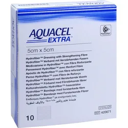 AQUACEL Extra 5x5 cm Verband 10 St Kompressen