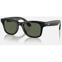 Ray Ban Ray-Ban Meta Wayfarer Smart Glasses - Shiny Black/Green (Mobile), AR Brille, Schwarz