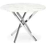 Esstisch ESTEN 100 cm weiß/silber - Weiß/Silber