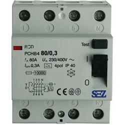 Fehlerstromschutzschalter FI-Schalter 80A 300mA 4P RCD SEZ 0768
