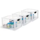 Theo&Cleo Medikamenten Aufbewahrungbox 3 Stück, Abschließbare Durchsichtige Box für Handys, Süßigkeiten, Snack, Persönlicher Safe Persönlicher Safe Faltbar (Weiß-3)