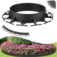 LILIIN 12m Rasenkante Kunststoff Flexible Beeteinfassung, Höhe 78mm Beetumrandung Pflasterkante Raseneinfassung Mähkante mit 50 Erdanker, für Garten, Dekorativ, Schwarz