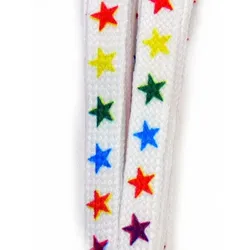 Schnürsenkel 120 stars white multi
