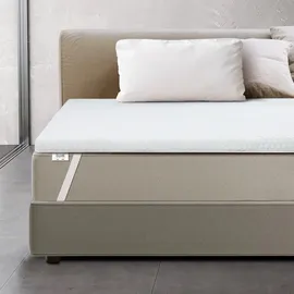 The White Stone Memory Foam Topper 200 x 220 cm atmungsaktiv