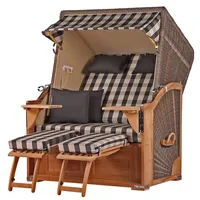 Bene living Strandkorb Komplettset Schaalsee Teak PE grau Modell