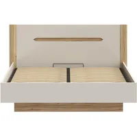 Forte Stauraumbett aufklappbarer Lattenrost, Stauraum |Beige