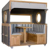 Gosch-Lounge Strandkorb 6-Sitzer Teak durchgeflochten PE Grey ERA...