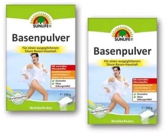 Sunlife Basenpulver Glutenfrei, ohne Süßungsmittel Doppelpack 2x250g