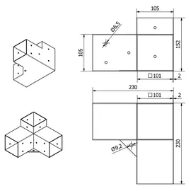 SOTech Aufbau Set 12-teilig 100 x 100 mm