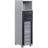 Schildmeyer Niko Midischrank 113293, silber glanz-anthrazit glanz, 30,3/32,6/110,5 cm