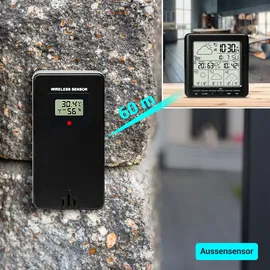 casativo WLAN-Wetterstation mit Aussensensor Schwarz 21