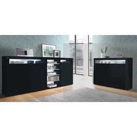borchardt Möbel Highboard 200 x 89 x 35 cm Schwarz