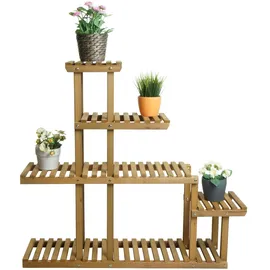 Mendler Pflanzregal HWC-L71 95 x 105 x 25 cm Braun