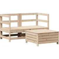 VidaXL 3-tlg. Garten-Sofagarnitur Massivholz Kiefer