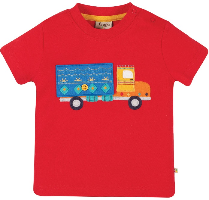 frugi - T-Shirt PLAYDATE – TRUCK in rot, Gr.68-80