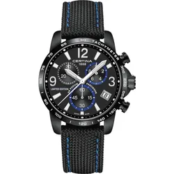 Certina Sport DS Podium Chronograph 1/10 sec Limited Edition C034.417.38.057.10 - schwarz,blaue Ziernaht - 41mm