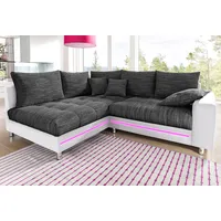 Mr. Couch Ecksofa »Tobi L-Form«, wahlweise mit Kaltschaum (140kg Belastung/Sitz), RGB-LED-Beleuchtung