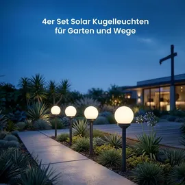 STAR Solarleuchte Kunststoff 27 x 10 cm 4er Set weiß