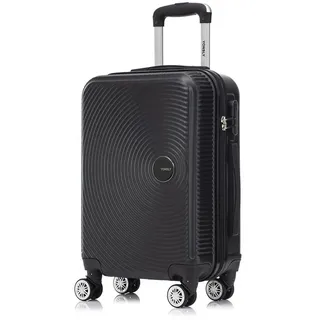 YONSLY Kofferset Reisekoffer Trolley Rollkoffer Hartschale in Größen S/M/L/XL, 4 Rollen, (Einzelkoffer, 1 tlg., Größe wählbar: S, M, L oder XL), aus ABS mit Zahlenschloss, 360°-Rollen und weichem Gummigriff schwarz