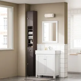 SoBuy Hochschrank 20 x 180 x 20 cm Braun MDF