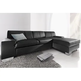 DOMO collection Ecksofa »Star, zeitlose Formensprache, elegante Optik, L-Form«, wahlweise mit Bettfunktion schwarz