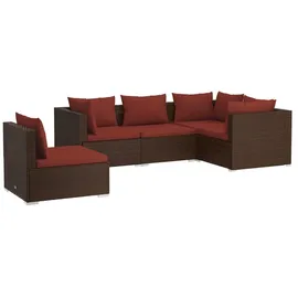 vidaXL Garten-Lounge-Set 5-tlg. braun