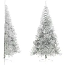 vidaXL Künstlicher Weihnachtsbaum mit Ständer Silber 210 cm PET