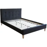 Homestyle4u Polsterbett 160 x 200 cm Schwarz