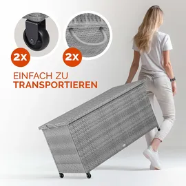 CASARIA Gartenbox Polyrattan Grau