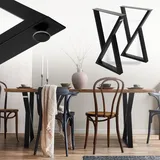ML DESIGN modern living ML-Design 2 Stück Tischbeine 40xH71cm, Tischkufen X-Form, aus Stahl pulverbeschichtet, Schwarz, Industriedesign, Kufengestell für Esstisch/Schreibtisch, Tischgestell, Metall Möbelfüße für DIY-Projekte