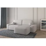 moeblo Ecksofa Lisbon – Ottomane beidseitig montierbar, Ecksofa aus Bouclé, Couch für Wohnzimmer, Schlafsofa Sofagarnitur Sofa Eckcouch L-Form,... - Hellgrau